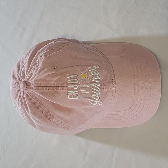 Pink Slide back Hat Embroidered Enjoy the Journey - Picture 1 of 5